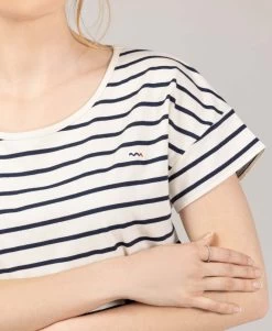 Marinière Manches Courtes Fond Grège Rayé Bleu Marine Femme -Style Famille Boutique prod 10039 mariniere mc fond grege raye indigo tasmar 666x812 fc7ea0111e0b