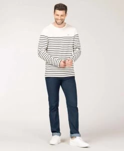 Marinière Homme Fond Grège Rayé Gris