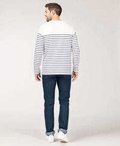 Marinière Homme Fond Grège Rayé Bleu 5 Marinière Homme Fond Grège Rayé Bleu -Style Famille Boutique prod 10045 mariniere ml fond grege raye bleu momoa 666x812 fc7ea0111e0b