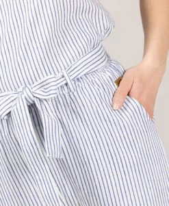 Pantalon 7/8ème Femme Rayé Blanc Et Bleu -Style Famille Boutique prod 10057 7 8eme fond naturel raye bleu poma 666x812 fc7ea0111e0b