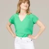 Blouse Verte Gaze De Coton Femme