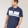 Polo Rayé Bleu Marine Homme