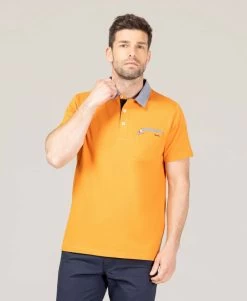 Polo Orange Clair Homme