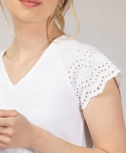 T-shirt Blanc Broderie Anglaise Femme -Style Famille Boutique prod 10275 tee shirt mc blanc optique tsuka 666x812 fc7ea0111e0b