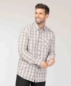 Chemise Blanche à Carreaux Homme