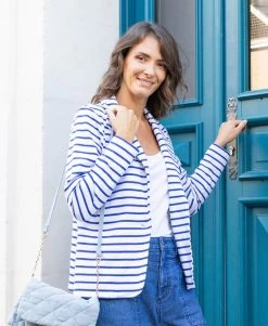 Blazer Rayé En Molleton Femme