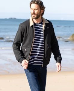 Veste Noir En Molleton Homme