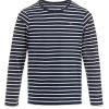 Marinière Authentique Fond Bleu Marine Rayé Blanc Homme