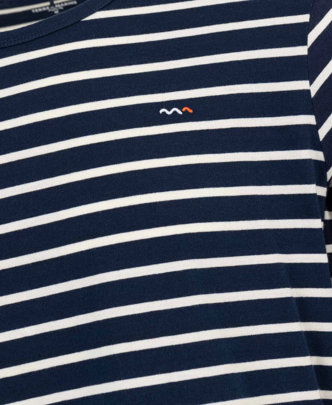 Marinière Authentique Fond Bleu Marine Rayé Blanc Homme 2 Marinière Authentique Fond Bleu Marine Rayé Blanc Homme – Image 2