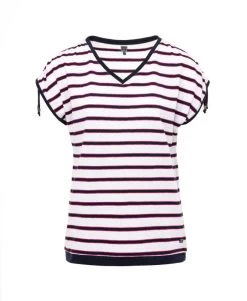 T-shirt Rayé Col V Femme