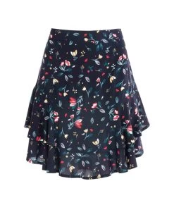 Jupe Courte à Volants Fleurie Femme