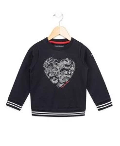 Sweat Marine Maxi Coeur Fille