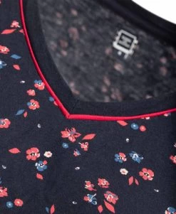 T-shirt Manches Longues Femme Imprimé Floral -Style Famille Boutique prod 355 tee shirt ml imprime bleu nuit caya 666x812 fc7ea0111e0b