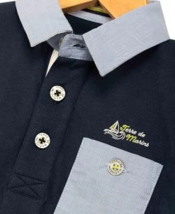 Polo Manches Longues Bleu Marine Garçon Avec Poche Poitrine -Style Famille Boutique prod 391 polo ml bleu marin balteka 666x812 fc7ea0111e0b