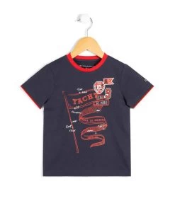 T-shirt Col Rond Garçon Bleu Marine