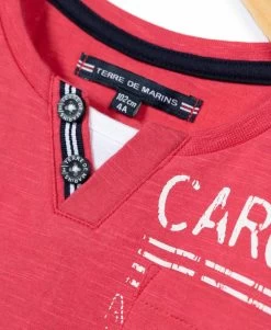 T-shirt Garçon Rouge Col Tunisien -Style Famille Boutique prod 4358 tee shirt mc rouge coquelicot capla 666x812 fc7ea0111e0b