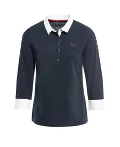 Polo Manches 3/4 Bleu Marine Marine Femme