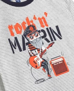 T-shirt Imprimé Garçon à Rayures -Style Famille Boutique prod 4661 tee shirt ml fond naturel raye indigo caridos 666x812 fc7ea0111e0b