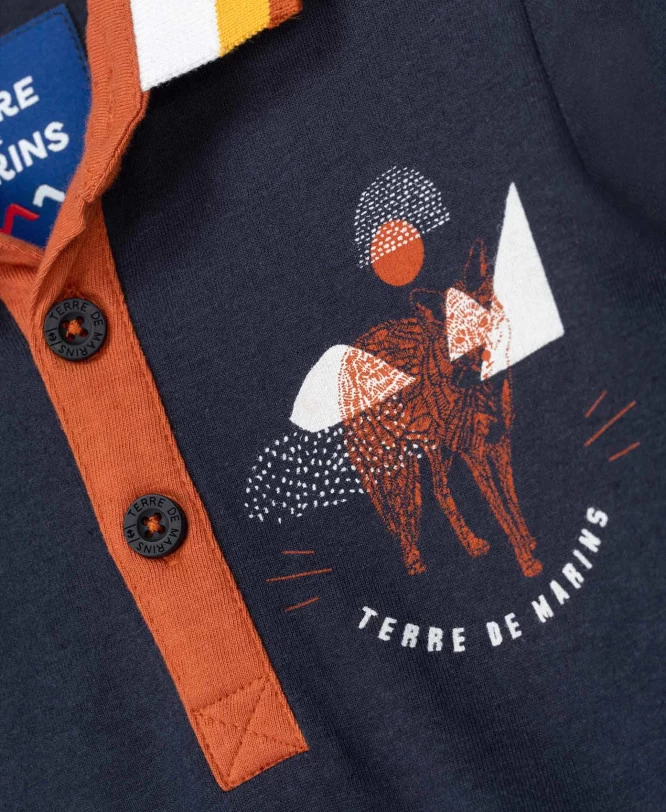 POLO ML INDIGO CALABRA 3 POLO ML INDIGO CALABRA – Image 3