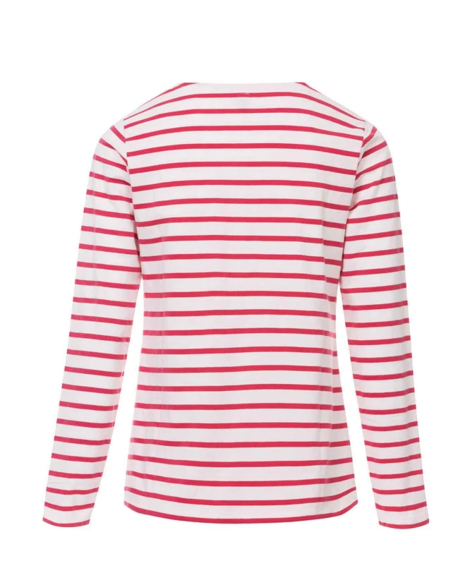 TEE SHIRT ML FOND NATUREL RAYE ROSE ACCOT 2 TEE SHIRT ML FOND NATUREL RAYE ROSE ACCOT – Image 2