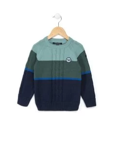 Pull Rayé Garçon Vert/bleu