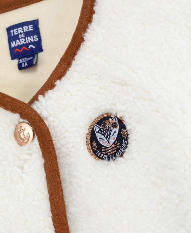 Veste Beige Fausse Fourrure Fille 3 Veste Beige Fausse Fourrure Fille – Image 3