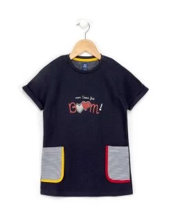 Robe En Molleton Bleu Marine Fille