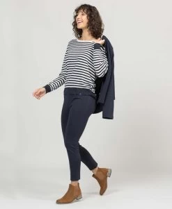 Pull Marinière Bleu Marine Femme