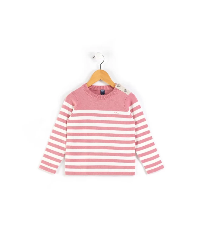 Pull Marin Rose Et Blanc Fille 1 Pull Marin Rose Et Blanc Fille