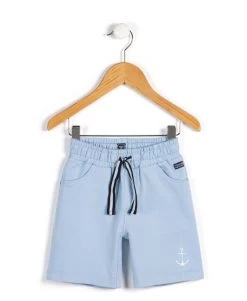 Style Famille Boutique 43 Bermuda En Molleton Bleu Ciel Garçon