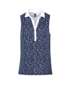 Polo Sans Manches Imprimé Femme