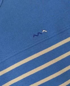 Marinière Manches Courtes Homme Bleu/beige -Style Famille Boutique prod 5731 mariniere mc fond bleu raye sable gaspar 666x812 fc7ea0111e0b