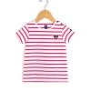 Marinière Manches Courtes Rose/blanc Fille