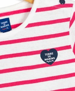 Marinière Manches Courtes Rose/blanc Fille -Style Famille Boutique prod 5887 mariniere mc fd naturel ry rose hibiscus pobati bis 666x812 fc7ea0111e0b