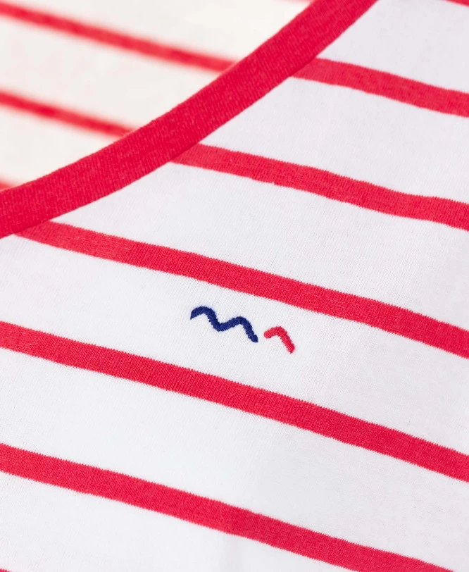 MARINIERE MC RAYE BLANC/ROSE HIBISCUS PALAVA 3 MARINIERE MC RAYE BLANC/ROSE HIBISCUS PALAVA – Image 3