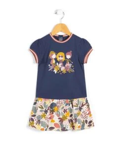 Robe Fille Effet 2 En 1 T-shirt Et Jupe