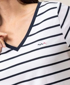 Marinière Manches Courtes Femme Fond Blanc Rayé Bleu Marine -Style Famille Boutique prod 6587 mariniere mc fond blanc raye indigo palava 666x812 fc7ea0111e0b