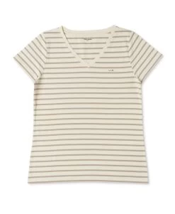 Marinière éco Conçue Femme Manches Courtes Grège/sable