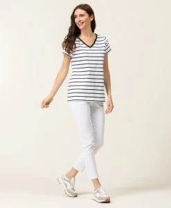 Marinière Manches Courtes Femme Fond Blanc Rayé Bleu Marine -Style Famille Boutique prod 6680 mariniere mc fond blanc raye indigo palava 666x812 fc7ea0111e0b