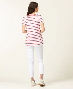 Marinière Manches Courtes Femme Fond Blanc Rayé Rouge 9 Marinière Manches Courtes Femme Fond Blanc Rayé Rouge -Style Famille Boutique prod 6692 mariniere mc fond blanc raye rouge palava 666x812 fc7ea0111e0b