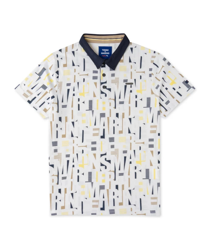 Polo Blanc Imprimé Graphique Homme 2 Polo Blanc Imprimé Graphique Homme – Image 2
