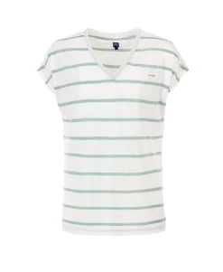 TEE SHIRT MC RAYE BLANC OPTIQUE/ VERT PALE ABE