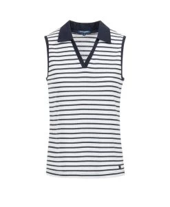 Polo Sans Manches Rayé Femme