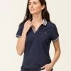 Polo Manches Courtes Bleu Marine Femme