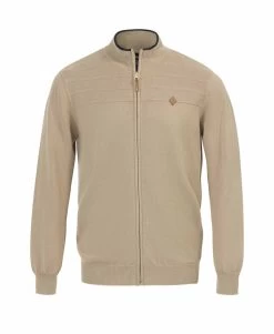 Gilet Homme Beige Avec Effets Reliefés