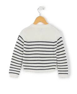 Gilet Rayé Blanc Et Bleu Marine Fille -Style Famille Boutique prod 6971 cardigan tricot fond naturel raye indigo iseo 666x812 fc7ea0111e0b