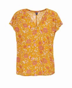 Blouse Jaune Imprimé Floral Femme
