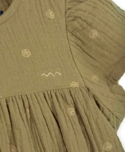 Robe Manches Courtes Gaze De Coton Kaki Fille 5 Robe Manches Courtes Gaze De Coton Kaki Fille -Style Famille Boutique prod 7244 robe mc kaki pippa 666x812 fc7ea0111e0b