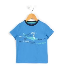 T-shirt Garçon Col Rond Bleu Azur