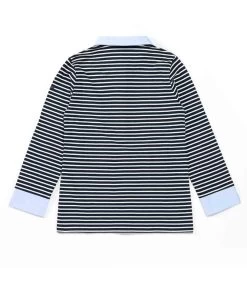 Polo Manches 3/4 Effet 2 En 1 Femme -Style Famille Boutique prod 7669 polo m3 4 fond indigo raye blanc anita 666x812 fc7ea0111e0b